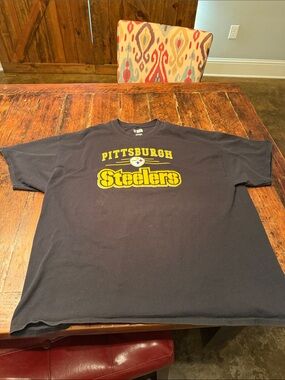 NFL Pittsburgh Steelers Black Short-Sleeve Logo Tee-Size 2XL